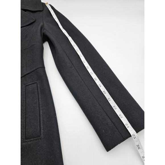 Nine West Women's 8 Black Wool Button-Up Mid Length Coat - Picture 8 of 9